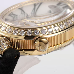 Reloj de Lujo para Dama de Alta Precisión, Mecánico Automático, con Esfera Blanca, Bisel de Diamantes y Caja Ovalada Dorada con Números Romanos de Calidad Superior - Product Image 4