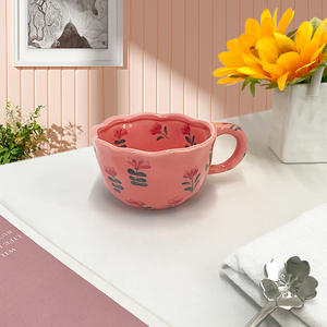 Tasses à café en céramique moulées à la main, mugs créatifs, tasses à petit-déjeuner aux fraises, tasses à jus et à lait - Product Image 6