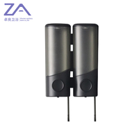 ZHUO AO Ensemble de 2 distributeurs muraux de shampoing et après-shampoing en plastique pour salle de bain d'hôtel, sans perçage