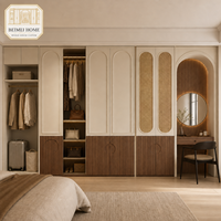 Armoire encastrée sur mesure avec séparation zones propre/sale, porte arche, insert en rotin, meuble-lavabo encastré, alcôve, pour toute la maison, OEM