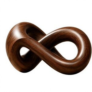 Nouvelle sculpture géométrique abstraite en bois sculpté moderne, décoration artistique pour table de salon - Product Image 1