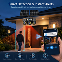 Caméra IP PTZ solaire 4K CMOS 8MP H.265 WiFi avec système de surveillance, vision nocturne double lumière et suivi de mouvement humain pour extérieur