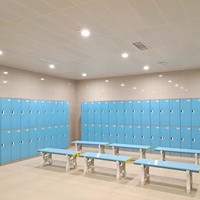 Armoire de rangement en plastique colorée moderne à 3 portes avec serrure à clé, idéale pour hôpitaux et écoles, également utilisable comme casier intelligent ou boîte de plage - Prix usine