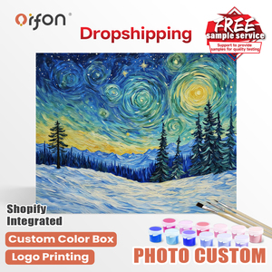 Kit Pittura a Numeri ORFON per Principianti, Vendita all'Ingrosso di Dipinti Acrilici Stile Notte Stellata di <span class=keywords><strong>Van</strong></span> Gogh - Product Image 1