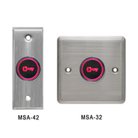 MiTEC Interrupteur à bouton-poussoir de sortie mécanique en métal pour le contrôle d'accès à la porte Logo LED à clé rouge Panneau en acier inoxydable