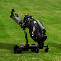 Chariot de golf à 4 roues avec batterie au lithium de 36V, 7,8 Ah, portée télécommandée de 30m, puissance 500W, avec matériau en aluminium, fonction de suivi