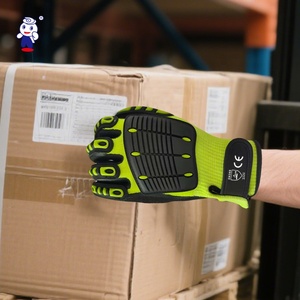 Guantes personalizados de microfibra anti-impacto de cuero protector TPR guantes mecánicos resistentes industriales - Product Image 4