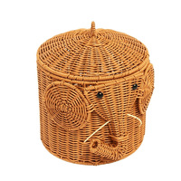 Produits pour la maison et la cuisine, seau de rangement créatif en forme d'éléphant, en plastique et en rotin, boîtes de rangement pour jouets d'enfants pour le salon