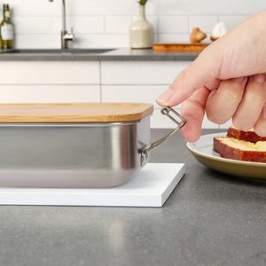 Contenitore per il pranzo in acciaio inossidabile ecologico con clip di sicurezza, coperchio in bambù, a tenuta stagna, per casa, ufficio e viaggi - Product Image 5