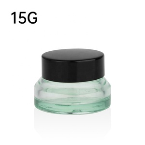 Vente en gros Petit conteneur de <span class=keywords><strong>poche</strong></span> pour crème oculaire 15g 0.5oz Masque facial Pot d'échantillon en verre brun clair personnalisé avec couvercle noir - Product Image 2