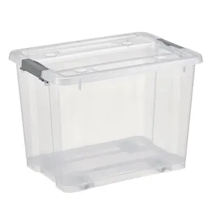 Pinyaoo صندوق بلاستيك شفاف متعدد الوظائف 20 لتر مع عجلات