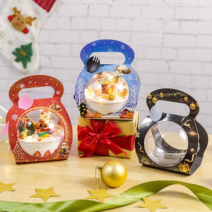 Iimee di lusso regalo di compleanno trasparente ciotola da imballaggio in plastica usa e getta Mousse torta palla scatola con contenitore portatile da Dessert - Product Image 2