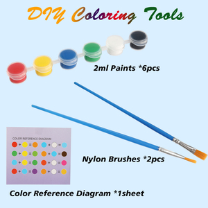 Kit de peinture par numéros DIY de haute qualité 13x18cm, éléphant, peintures acryliques, panneau de densité, <span class=keywords><strong>toile</strong></span> d'impression pour enfants, jouets éducatifs - Product Image 4