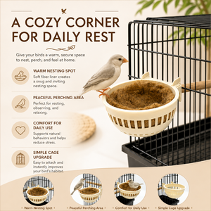 Natural Hemp Padded Plastic European Bird Nest Special Breeding <strong>Box</strong> for Aviary Cage Accessories - Product Image 4
