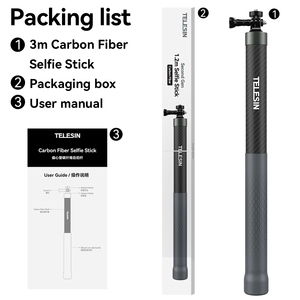 Accessoires de caméra d'action légers Telesin en fibre de carbone <span class=keywords><strong>3M</strong></span> pour Insta360 X3/2, bâton de selfie - Product Image 6