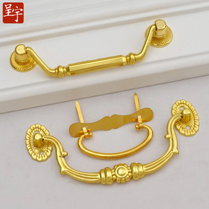 <b>Gold</b> <b>Drawer</b> Handle Zinc Alloy Bar Shape Chinese Style Durable Surface Decoration - Product Image 1