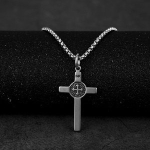 Collier Pendentif Croix Ankh en Acier Inoxydable Argenté Vintage Personnalisé pour Hommes - Product Image 6