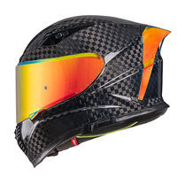 Casque de moto, casque intégral en fibre de carbone, casque de sport de course de rue, casque de sécurité approuvé par le DOT pour hommes et adultes