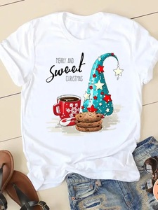 2025 venta al por mayor gran oferta de verano de alta calidad de estilo navideño Casual y de moda Street Trendsetters <span class=keywords><strong>Camiseta</strong></span> de cuello redondo para <span class=keywords><strong>mujer</strong></span> - Product Image 6