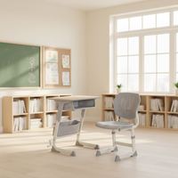 Chaise d'école économique avec bureau intégré, ensemble table et chaise pour enfant, idéal pour la croissance des enfants, ensemble de chaises et tables d'école adaptées aux enfants