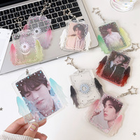 Ensemble de cartes d'identité PVC 3 pouces « Ailes d'ange chassant les étoiles » avec protection de contrôle d'accès – Cadeaux de bienvenue pour la rentrée scolaire