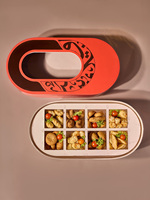 Boîtes d'emballage personnalisées ovales pour aliments, dattes, gâteaux de mariage, chocolats, en carton transparent de luxe pour desserts du Ramadan