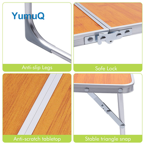 YumuQ New Foldable Portable Square Lightweight Camping Aluminium Travel Outdoor Picnic <strong>Table</strong> <strong>Legs</strong> - Product Image 5