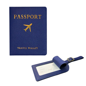 Özel Logo PU deri seyahat seti taşınabilir iş promosyon pasaport tutucu ve bagaj etiketi hediye seti - Product Image 4