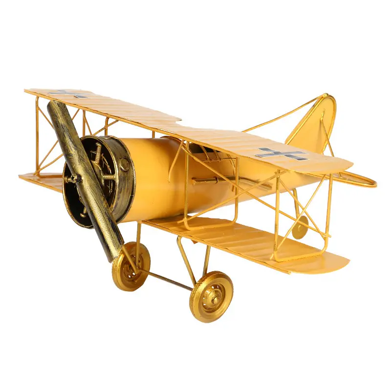 Hot selling creative interior home decoration crafts ornaments metal crafts retro wrought iron airplane model