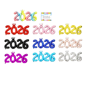 Set de Globos para Fiesta de Nochevieja 2026 de 16 Pulgadas, Set de Globos de Año Nuevo 2026, Globos de Número de Papel de Aluminio con la Leyenda 'Hola 2026' - Product Image 1