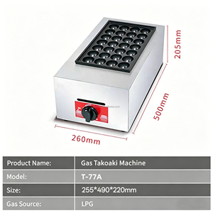 Máquina de Takoyaki Portátil Comercial ITO T-77A de Acero Inoxidable con Placa Antiadherente Individual de 28 Agujeros para <span class=keywords><strong>Horno</strong></span> de Bolas de Pescado - Product Image 2