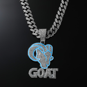 Nuevo Collar para Hombre 2026, Estilo Hiphop Rap, con Colgante de Letra GOAT, Estilo Urbano Punk, Chapado en Oro, Joyería de Moda al por Mayor - Product Image 3