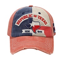 Casquette de baseball réglable à 6 panneaux en PVC, édition 250e anniversaire des États-Unis, broderie, protection solaire, style rétro, colorblock, effet délavé