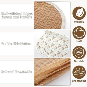 Serviettes de bain pour bébé personnalisables, respirantes, multi-couches, respectueuses de la peau, en mousseline, 100% <span class=keywords><strong>coton</strong></span> biologique, tissu crêpe pour bébé - Product Image 4