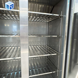 Réfrigérateur de cuisine en acier inoxydable <span class=keywords><strong>le</strong></span> <span class=keywords><strong>moins</strong></span> <span class=keywords><strong>cher</strong></span>, refroidissement direct, deux portes, vitre, double température, <span class=keywords><strong>congélateur</strong></span> vertical commercial pour cuisine - Product Image 5