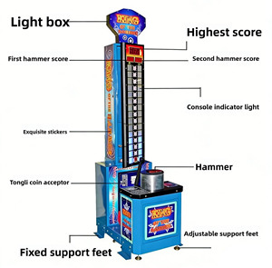 King of the Hammer, Macchina da Gioco Arcade a Moneta, Gioco di Riscatto con Martello per Test di Forza, per Intrattenimento Indoor e Sale Giochi - Product Image 2