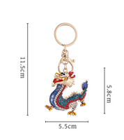 Porte-clés Dragon en Strass, Anneaux Porte-clés Zodiaque pour Sacs, Porte-clés Dragon en Strass Attrayants pour Sacs et Clés