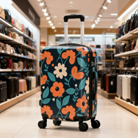 Bagages conçus sur mesure, bagages à roulettes approuvés par la compagnie aérienne, valise à roulettes légère à imprimé de fleurs