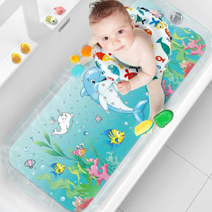 <strong>Baby</strong> <strong>Bath</strong> <strong>Mat</strong> <strong>Non</strong> <strong>Slip</strong> with Drain Holes and Suction Cups | Extra Long Anti-<strong>Slip</strong> Bathtub <strong>Mat</strong> for Kids and Toddlers - Product Image 1