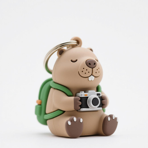 Wholesale Custom Cute Capybara Character Soft PVC Rubber Keyring Keychains Pendant Accessories Toys