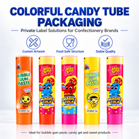 Tubes personnalisés imprimés haute barrière pour chewing-gum, en aluminium et plastique de qualité alimentaire avec bouchon à vis, pour emballage de bonbons