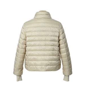 Veste matelassée en nylon brillant 400T de qualité supérieure pour <span class=keywords><strong>femme</strong></span>, manteau en coton léger et thermique pour usage quotidien décontracté, logo personnalisé - Product Image 2