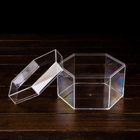 Boîte en plastique transparente polyédrique avec couvercle, cadeau de fête haut de gamme, cadeau de mariage, emballage de bonbons, boîte cadeau souvenir