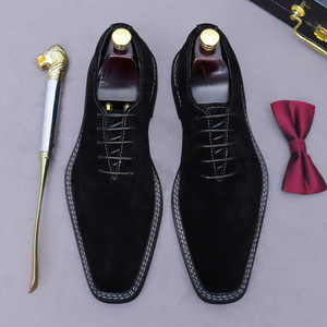 Retro high-end genuine leather large-size men's suede polished business casual shoes with breathable Oxford leather design - Product Image 2