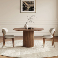 Table à manger en bois massif de style minimaliste moderne, table ronde pour les petits espaces, appartements, hôtels et restaurants