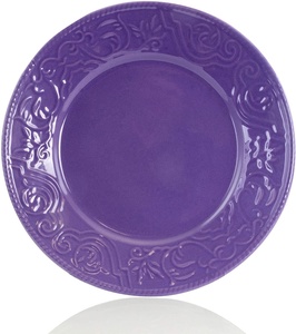 Service <span class=keywords><strong>de</strong></span> table <span class=keywords><strong>de</strong></span> couleur émaillée, vaisselle en céramique <span class=keywords><strong>de</strong></span> couleur or/violet, vaisselle pour la <span class=keywords><strong>maison</strong></span> et la cuisine, 6/16 pièces - Product Image 5
