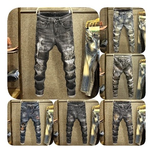 Venta caliente Precio de fábrica Roto Destroy Jeans para <span class=keywords><strong>hombre</strong></span> Skinny Ripped Hole Jeans para <span class=keywords><strong>hombre</strong></span> - Product Image 1