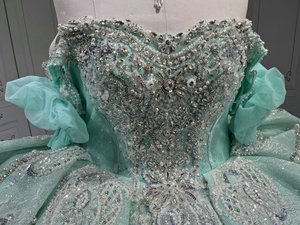 Mumuleo Vestido de Quinceañera Aqua con Cristales Brillantes Vestidos de 15 Años Princesa Dulces 15 16 Años para Fiesta de Cumpleaños - Product Image 4