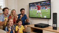 Prix d'usine HLQ-X5 Boîtier TV Android 15 Amlogic S905L Quad-Core 4K Double Wi-Fi 2 Go 8 Go avec télécommande vocale et boutons avant/arrière