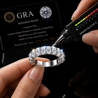 Bague Moissanite de Luxe Intemporelle en Argent S925, Design Demi-Éternité avec Gemme Ovale et Serties Solides, pour la Mode Quotidienne et les Occasions Spéciales